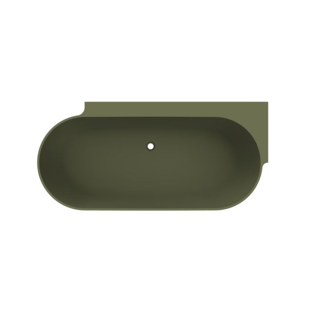 Arcqua - Havana back to wall ligbad 170x80 mat groen links