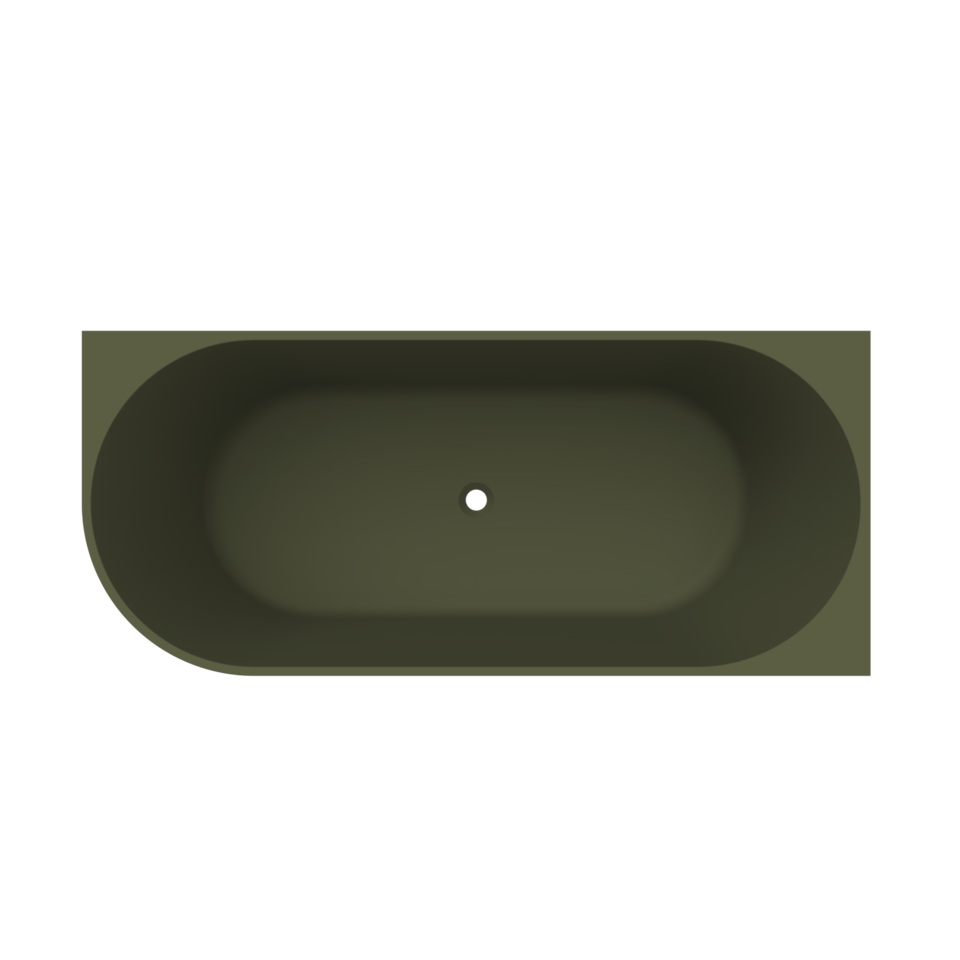 Arcqua - Pinto back to wall ligbad 180x80 mat groen rechts