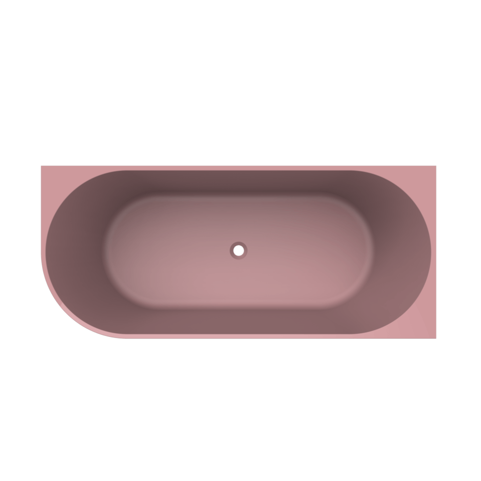 Arcqua - Pinto back to wall ligbad 170x73 mat roze rechts