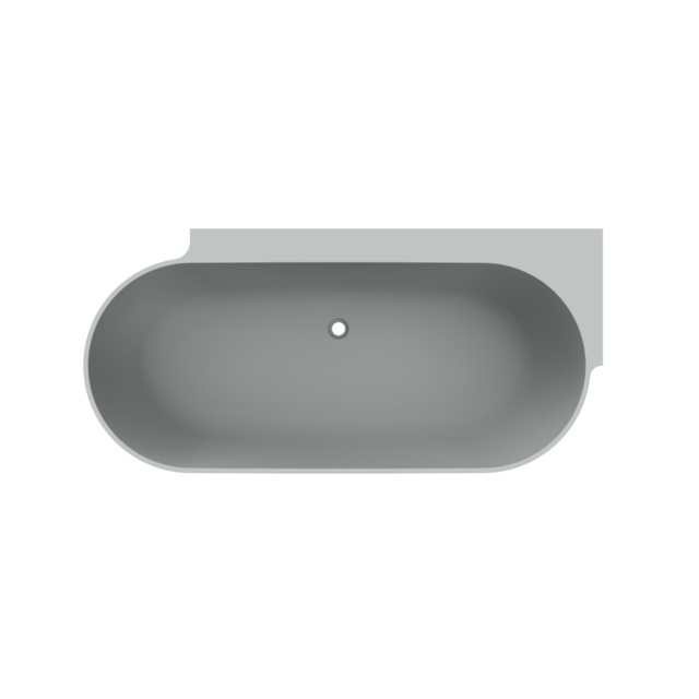 Arcqua - Havana back to wall ligbad 170x80 mat grijs links
