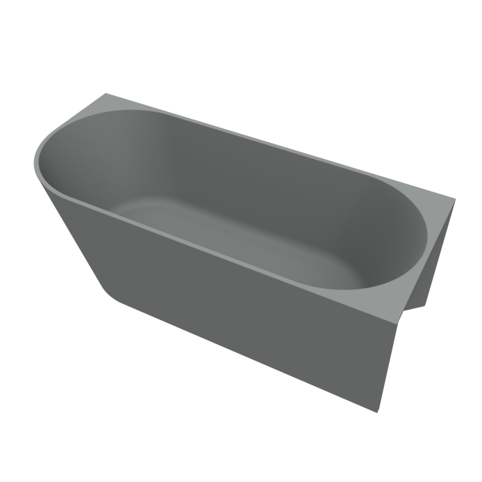 Arcqua - Pinto back to wall ligbad 160x70 mat grijs rechts