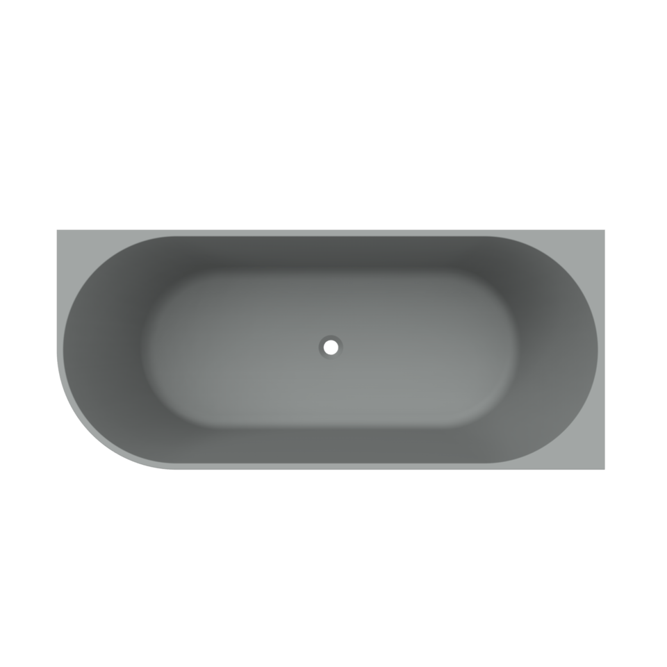 Arcqua - Pinto back to wall ligbad 180x80 mat grijs rechts