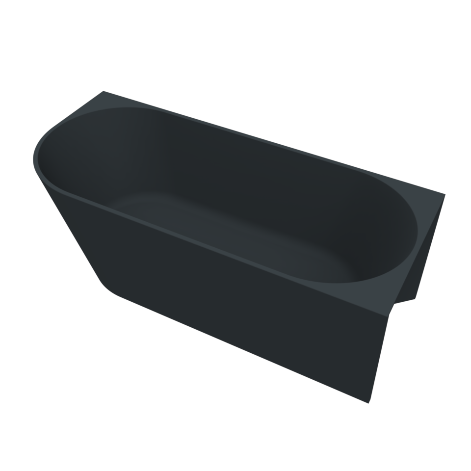 Arcqua - Pinto back to wall ligbad 170x73 mat antraciet rechts