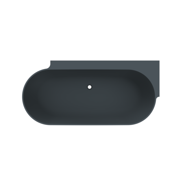 Arcqua - Havana back to wall ligbad 170x80 mat antraciet links