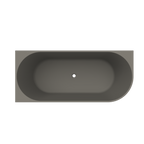 Arcqua - Pinto back to wall ligbad 160x70 mat quartz grijs links