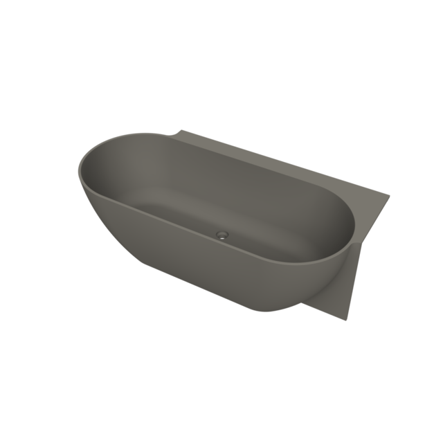 Arcqua - Havana back to wall ligbad 170x80 mat quartz grijs links