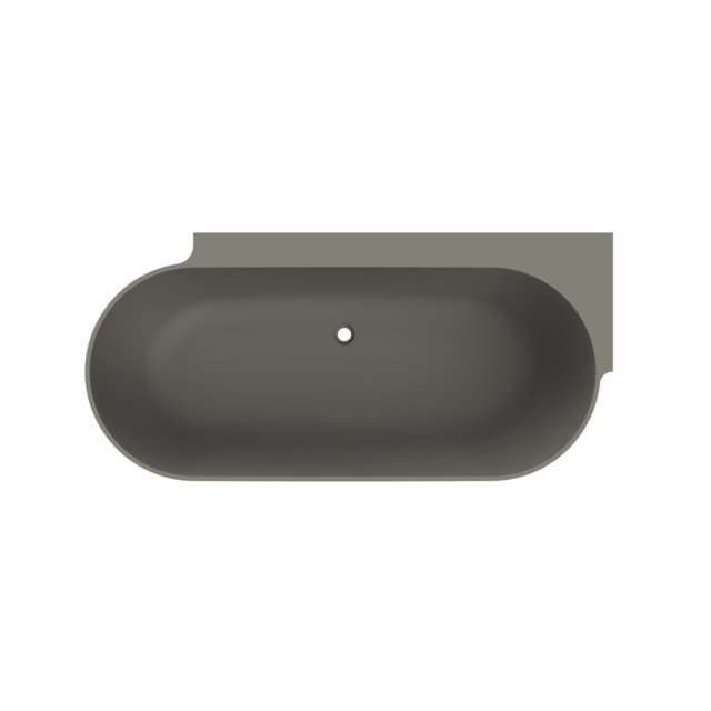 Arcqua - Havana back to wall ligbad 170x80 mat quartz grijs links