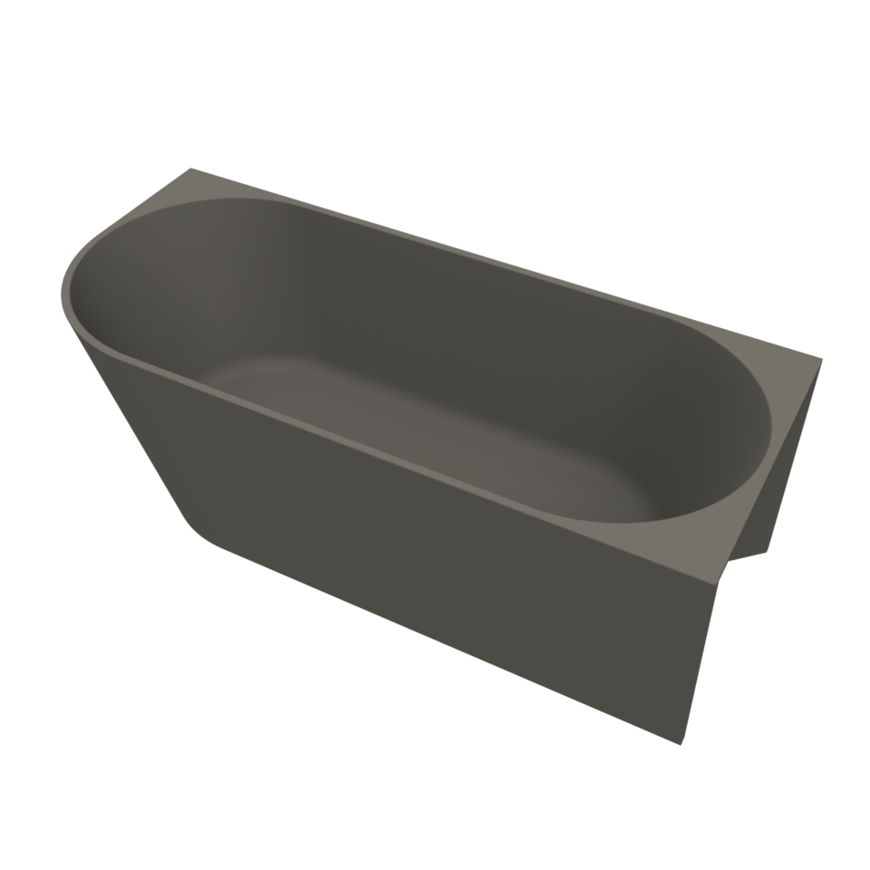 Arcqua - Pinto back to wall ligbad 180x80 mat quartz grijs rechts