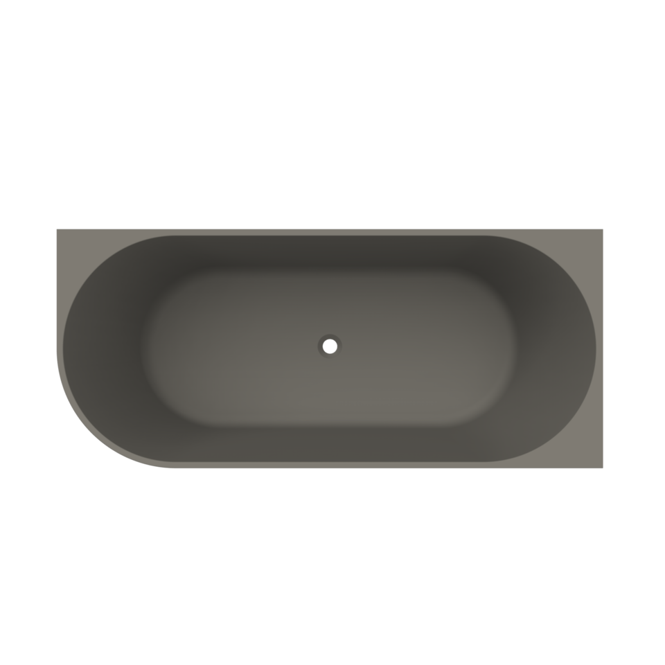 Arcqua - Pinto back to wall ligbad 180x80 mat quartz grijs rechts