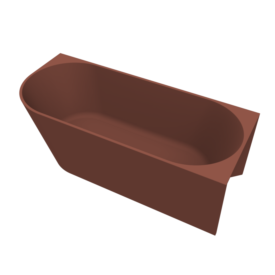 Arcqua - Pinto back to wall ligbad 180x80 mat terracotta rechts