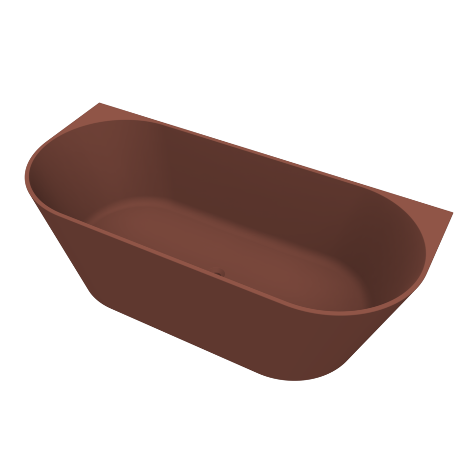 Arcqua - Pinto back to wall ligbad 180x80 mat terracotta