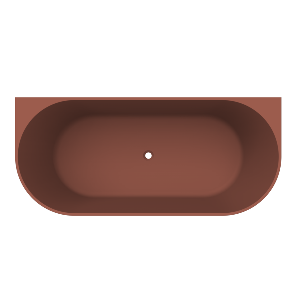 Arcqua - Pinto back to wall ligbad 180x80 mat terracotta
