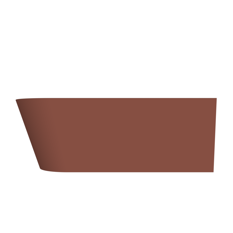 Arcqua - Pinto back to wall ligbad 160x70 mat terracotta rechts