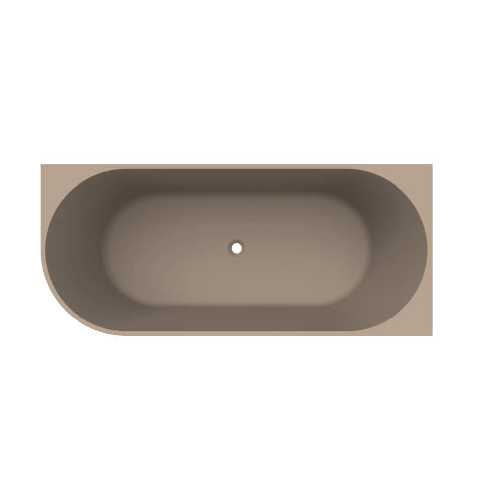 Arcqua - Pinto back to wall ligbad 180x80 mat truffel rechts