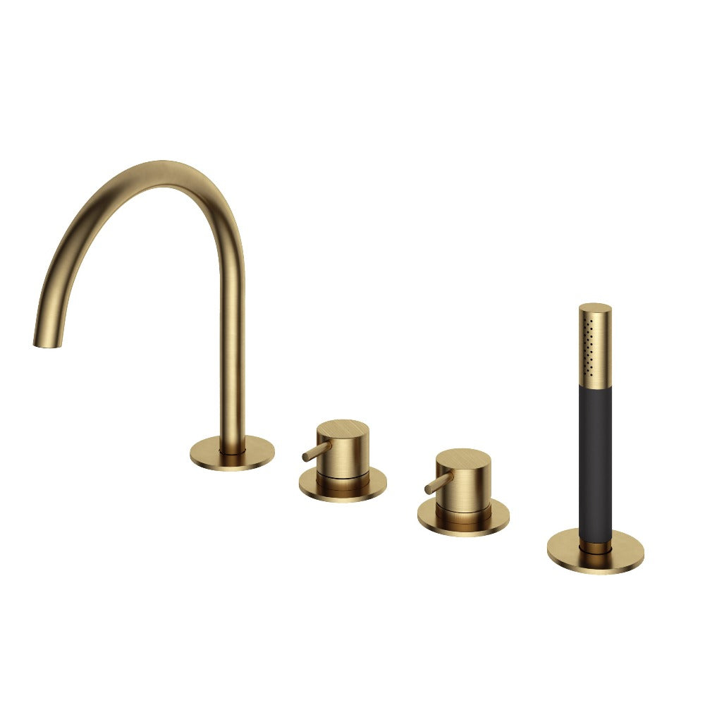 Hotbath Cobber CB173 4-gats badrandcombinatie - Geborsteld Messing