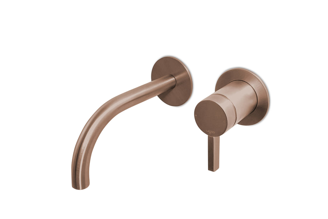 Lagoo - Como - Inbouw wastafelmengkraan (afbouwdeel) met uitloop (19 cm)  - Geborsteld Koper PVD - CM1200-19BK