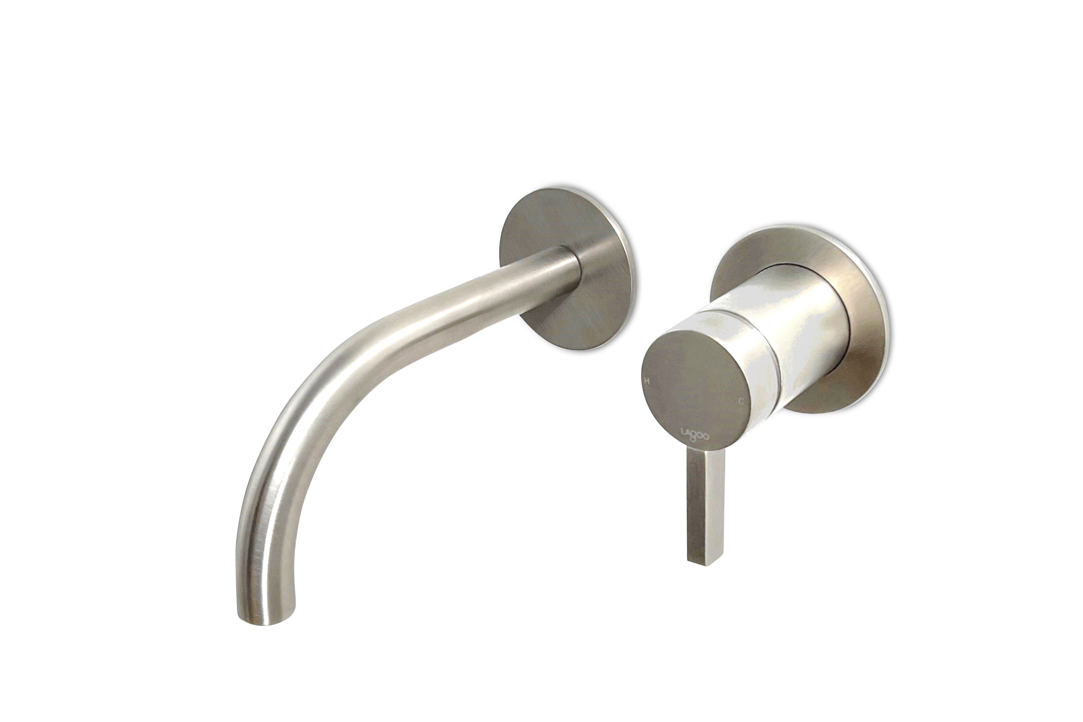 Lagoo - Como - Inbouw wastafelmengkraan (afbouwdeel) met uitloop (19 cm)  - Geborsteld Nikkel - CM1200-19BN