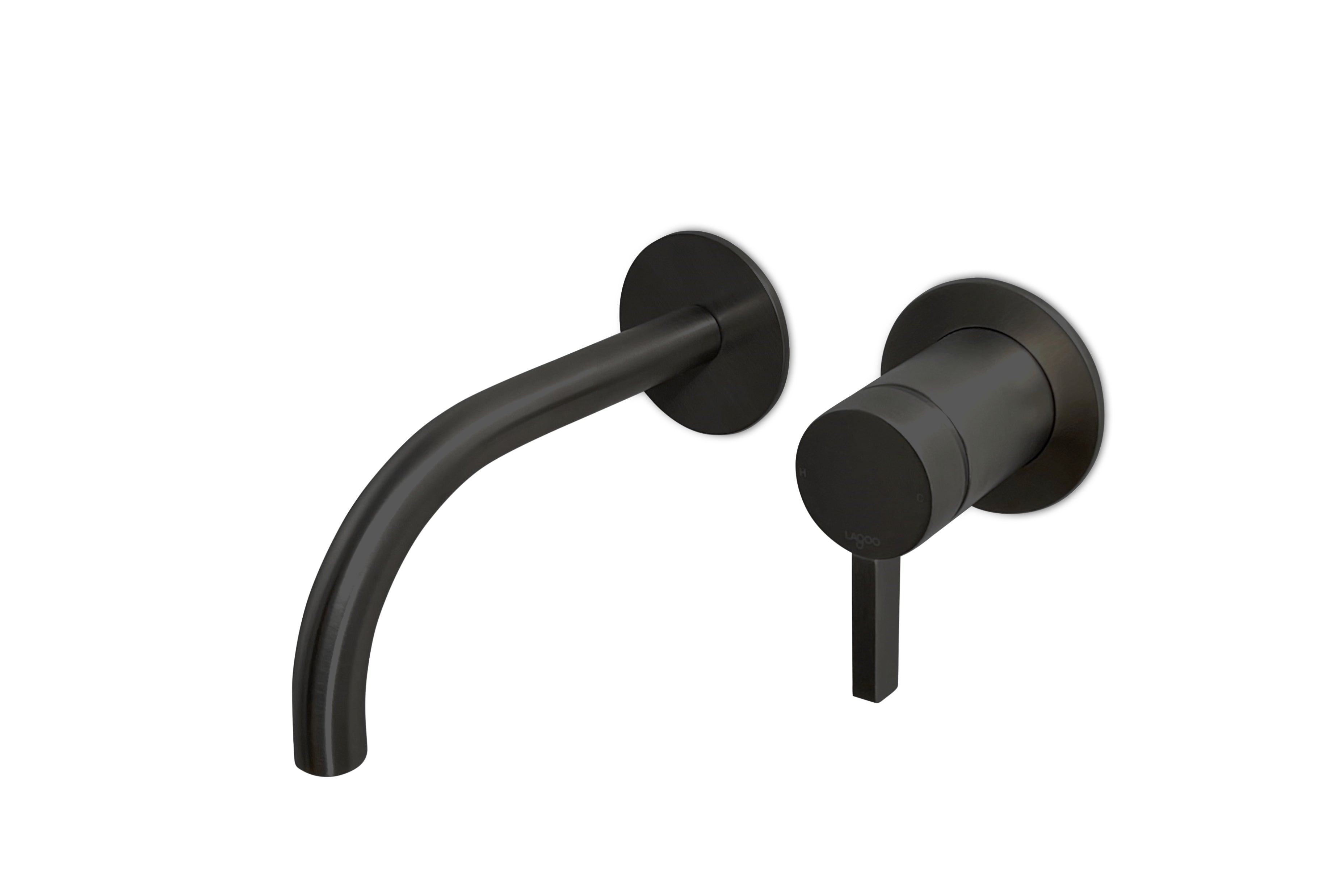 Lagoo - Como - Inbouw wastafelmengkraan (afbouwdeel) met uitloop (19 cm)  - Mat Zwart - CM1200-19MB