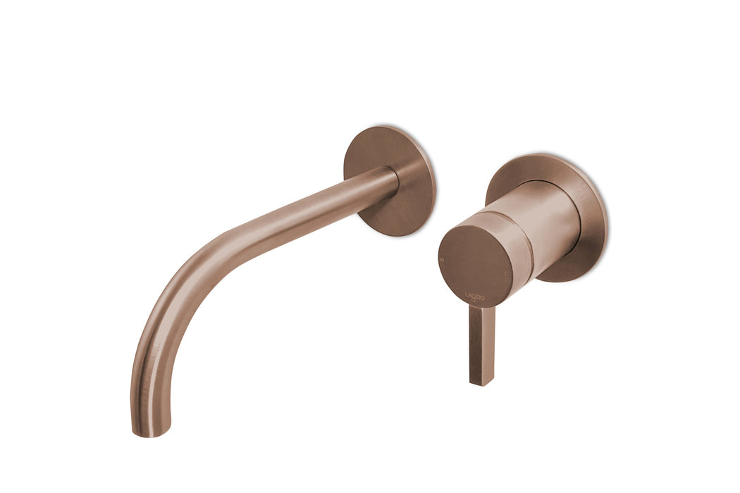 Lagoo - Como - Inbouw wastafelmengkraan (afbouwdeel) met uitloop  (22 cm)  - Geborsteld Koper PVD - CM1200-22BK