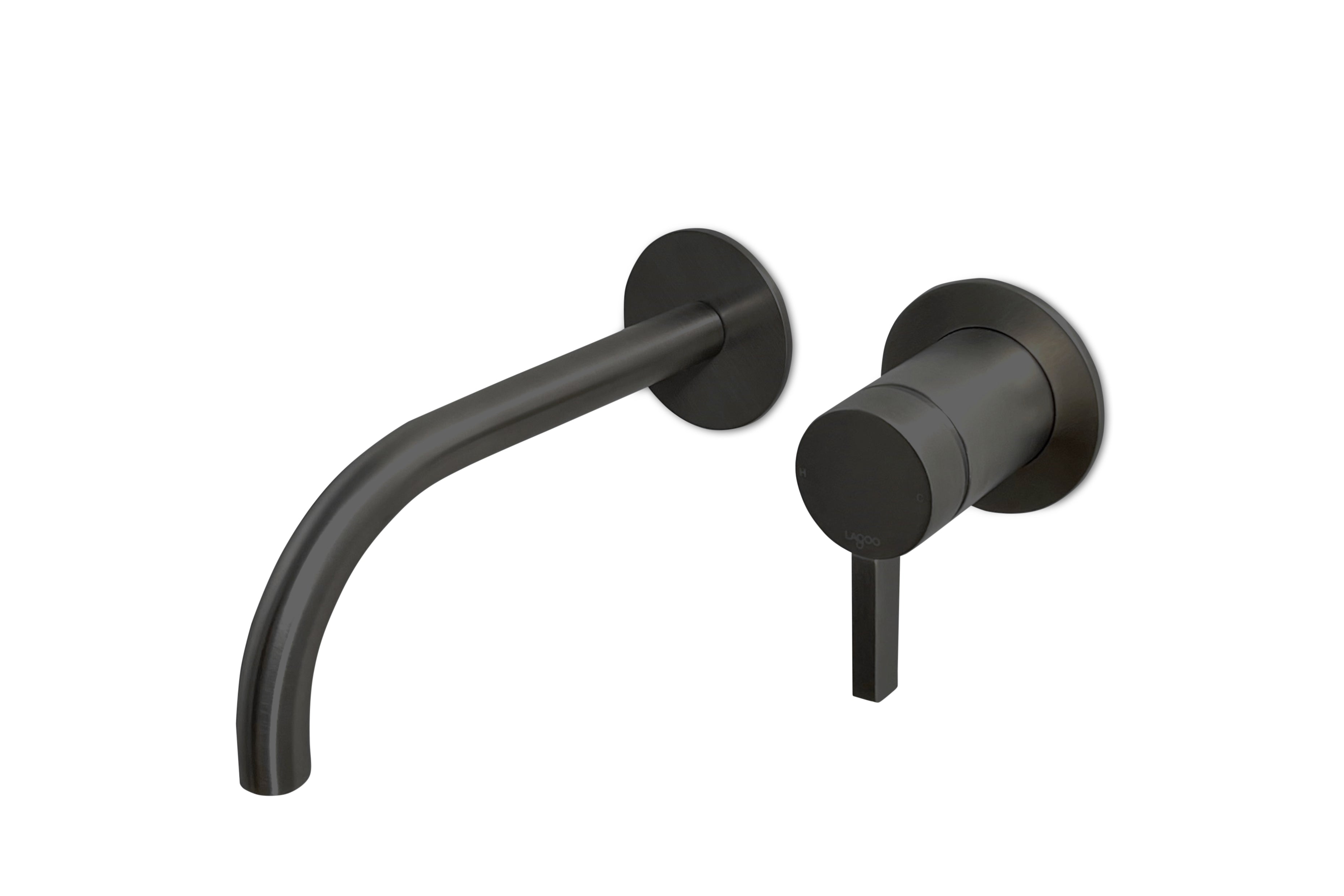 Lagoo - Como - Inbouw wastafelmengkraan (afbouwdeel) met uitloop  (22 cm)  - Mat Zwart - CM1200-22MB