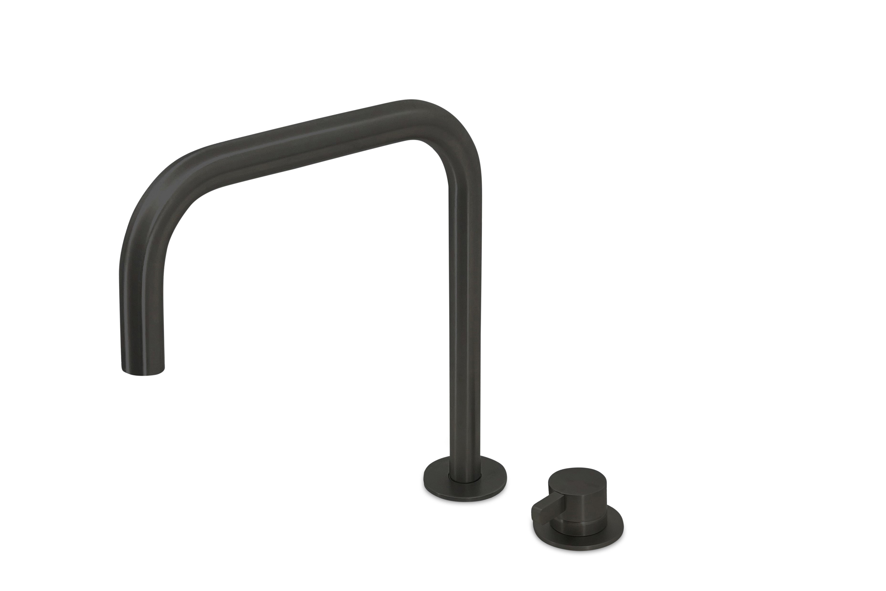 Lagoo - Como - Wastafelmengkraan (2-gats) met draaibare rechte uitloop (medium) - Mat Zwart - CM1230MB