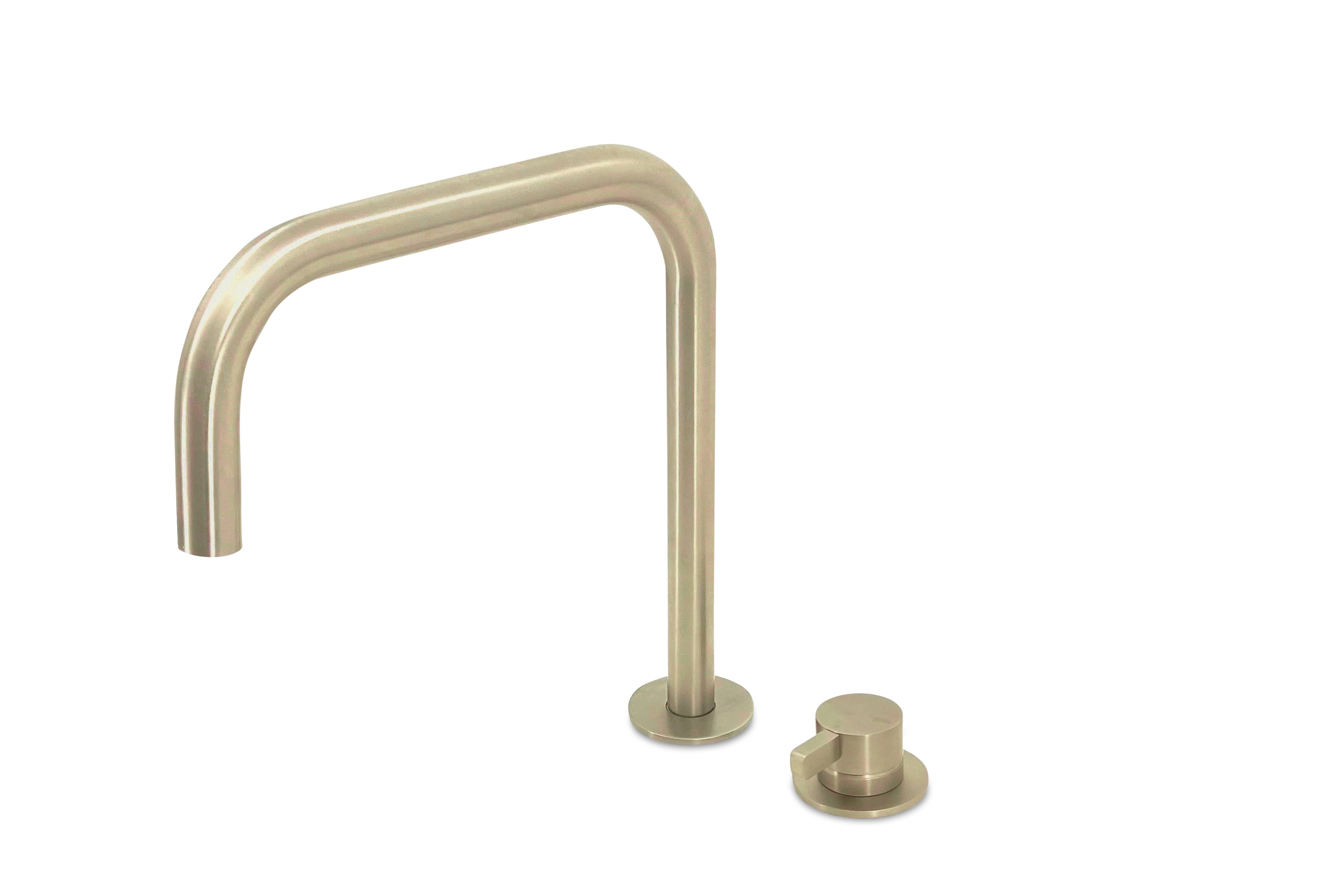 Lagoo - Como - Wastafelmengkraan (2-gats) met draaibare rechte uitloop (medium) - Geborsteld Champagne PVD - CM1230PG