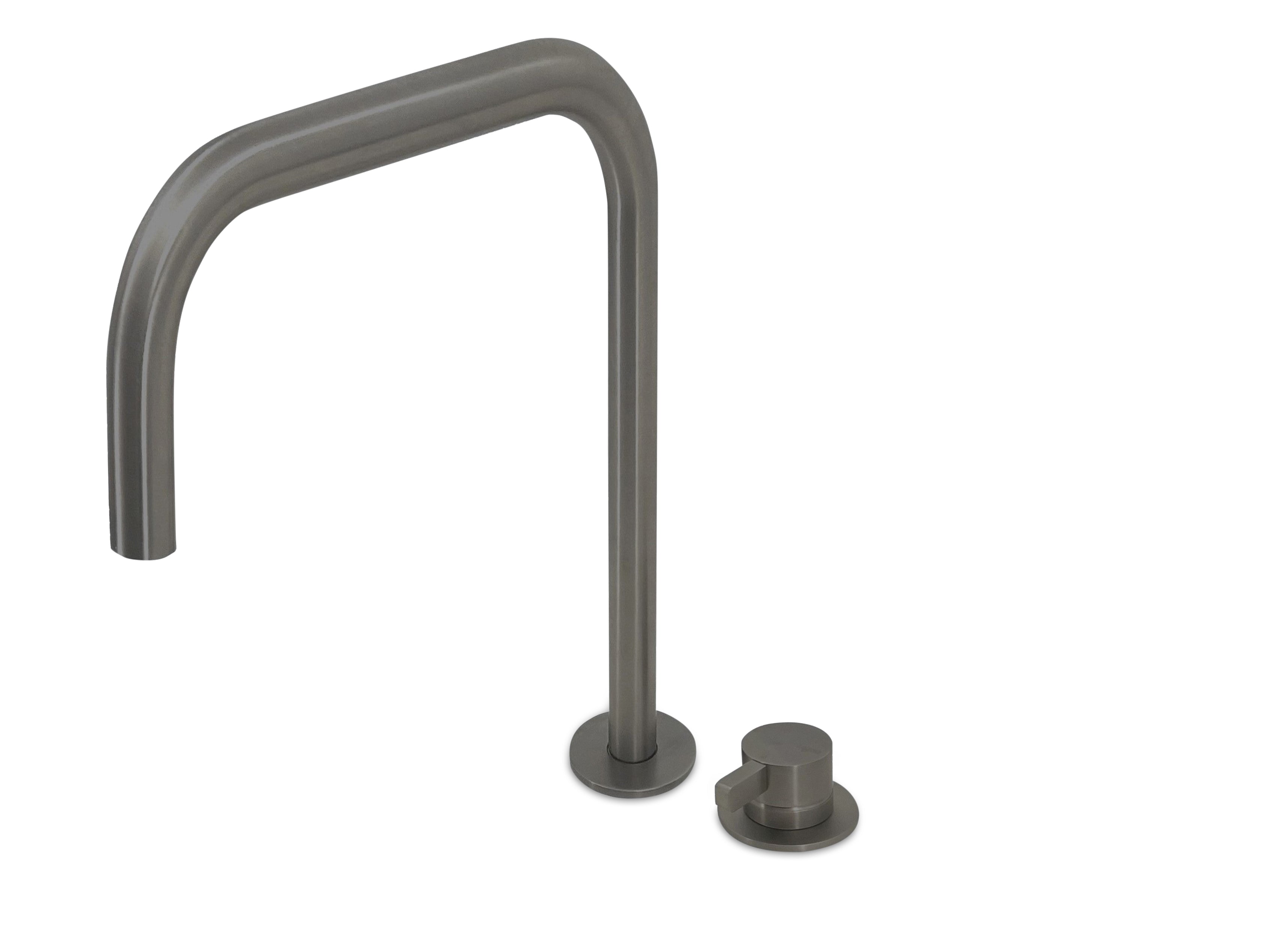 Lagoo - Como - Wastafelmengkraan (2-gats) met draaibare rechte uitloop (high) - Geborsteld Gun Metal PVD - CM1232GM