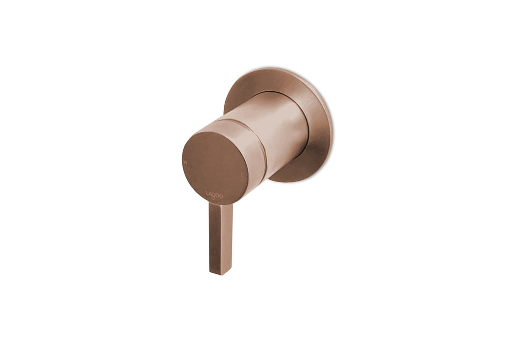 Lagoo - Como - Inbouw douche-/badmengkraan (afbouwdeel)  - Geborsteld Koper PVD - CM2210BK