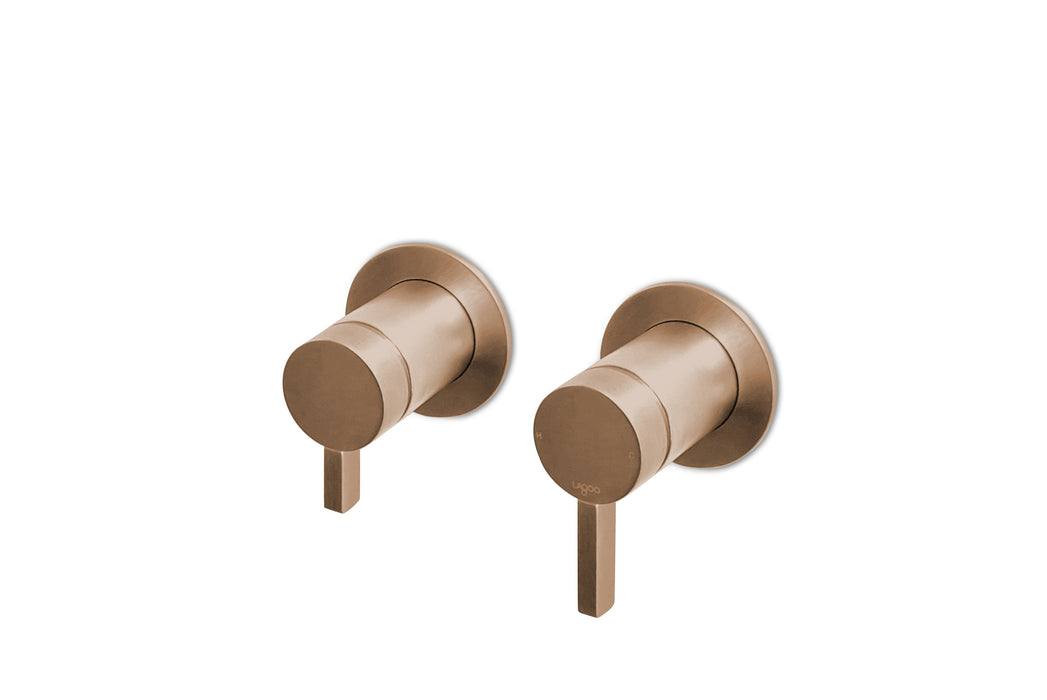 Lagoo - Como - Inbouw douche-/badmengkraan (afbouwdeel) met 2-weg omstel - Geborsteld Koper PVD - CM2230BK