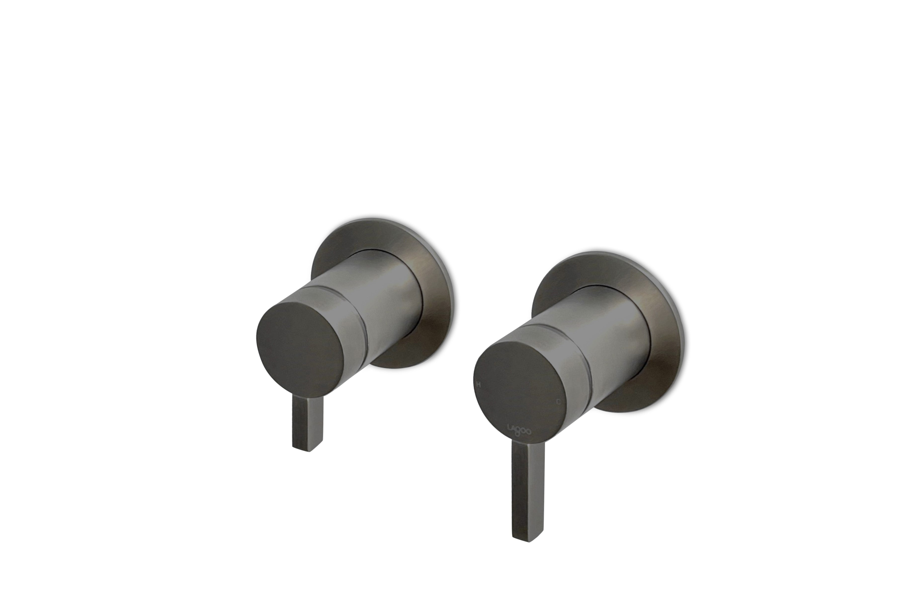 Lagoo - Como - Inbouw douche-/badmengkraan (afbouwdeel) met 2-weg omstel - Geborsteld Gun Metal PVD - CM2230GM