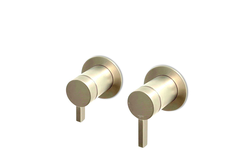 Lagoo - Como - Inbouw douche-/badmengkraan (afbouwdeel) met 2-weg omstel - Geborsteld Champagne PVD - CM2230PG