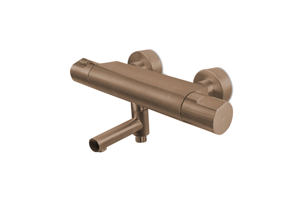 Lagoo - Como - Thermostatische badmengkraan met uitloop en geintegreerd omstel - Geborsteld Koper PVD - CM3101BK