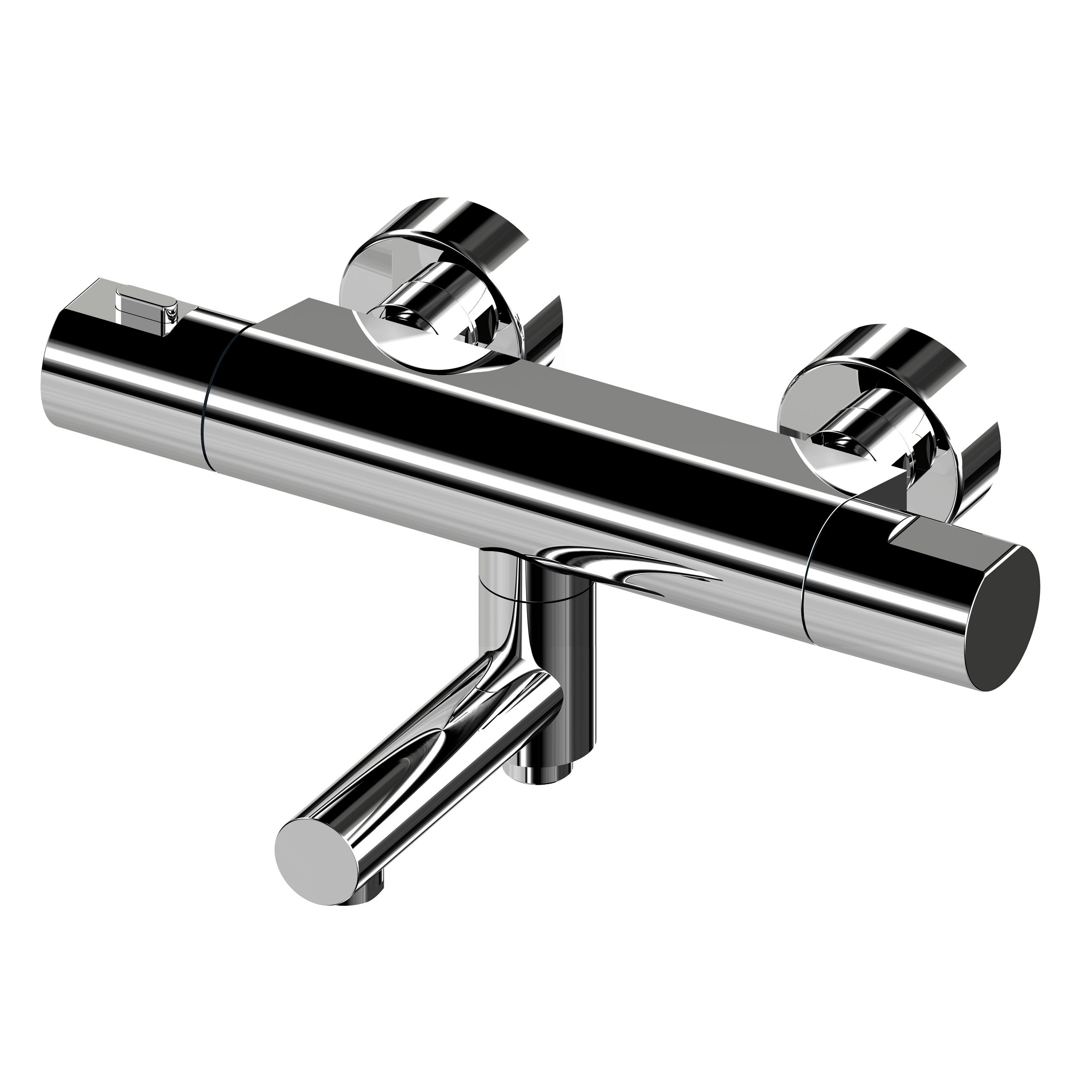 Lagoo - Como - Thermostatische badmengkraan met uitloop en geintegreerd omstel - Chroom - CM3101CH