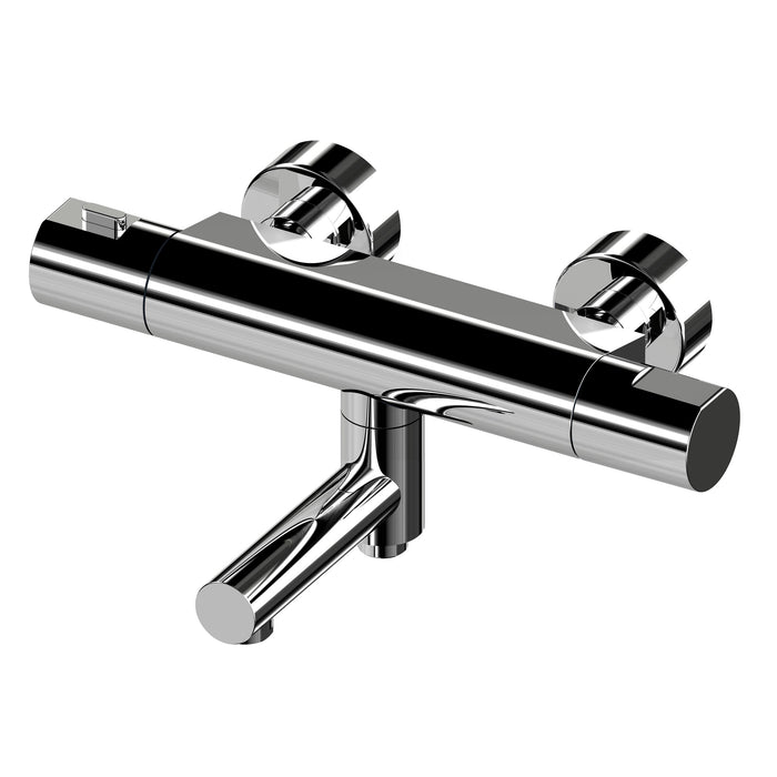 Lagoo - Como - Thermostatische badmengkraan met uitloop en geintegreerd omstel - Chroom - CM3101CH