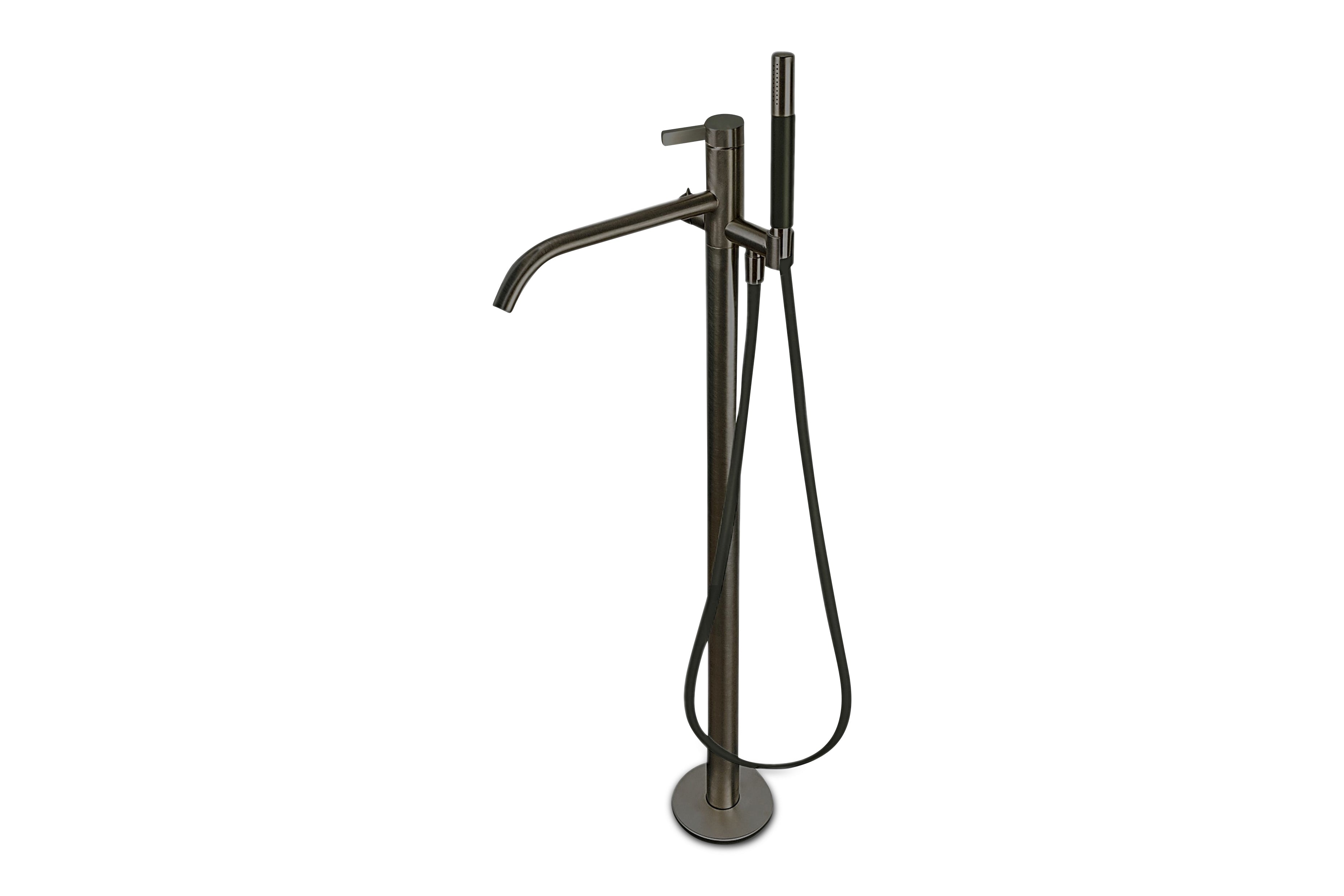 Lagoo - Como - Vrijstaande badmengkraan (afbouwdeel) met mixer en handdouche (staaf) - Geborsteld Gun Metal PVD - CM3204GM