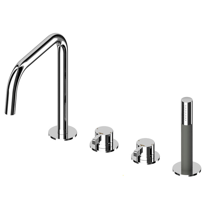 Lagoo - Como - Badrandcombinatie met uitloop, 2 mengkranen en handdouche - Chroom - CM3210CH