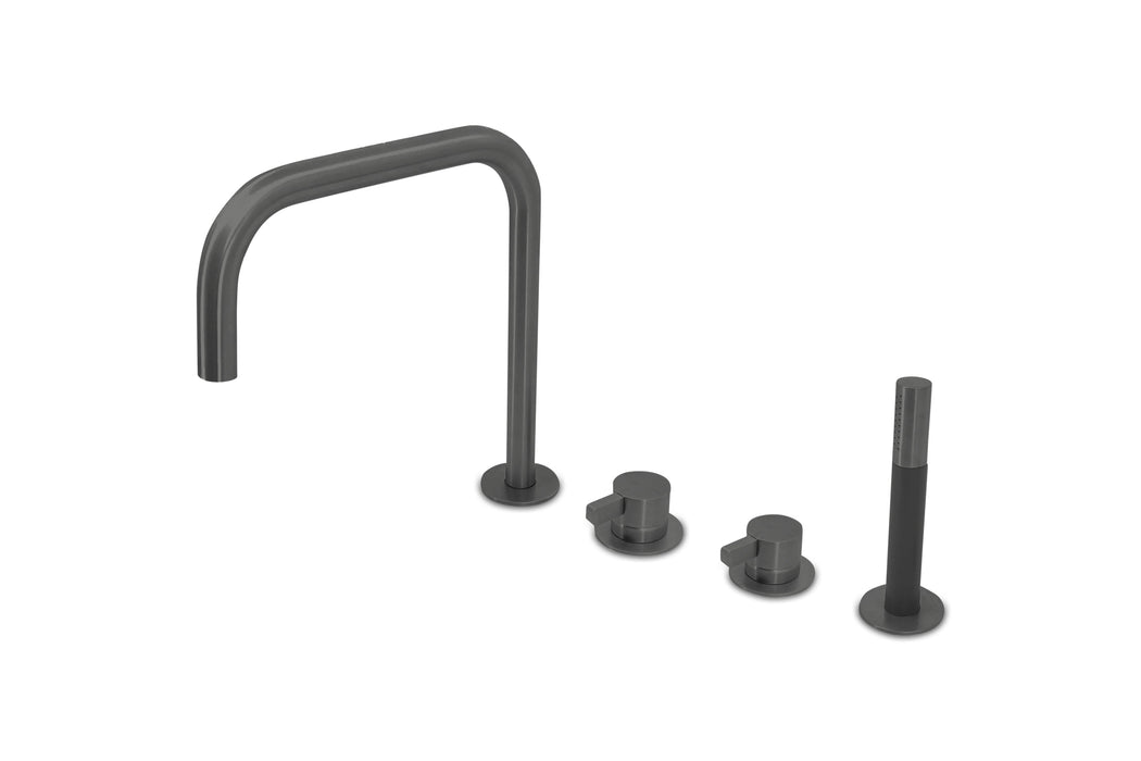 Lagoo - Como - Badrandcombinatie met uitloop, 2 mengkranen en handdouche - Geborsteld Gun Metal PVD - CM3210GM