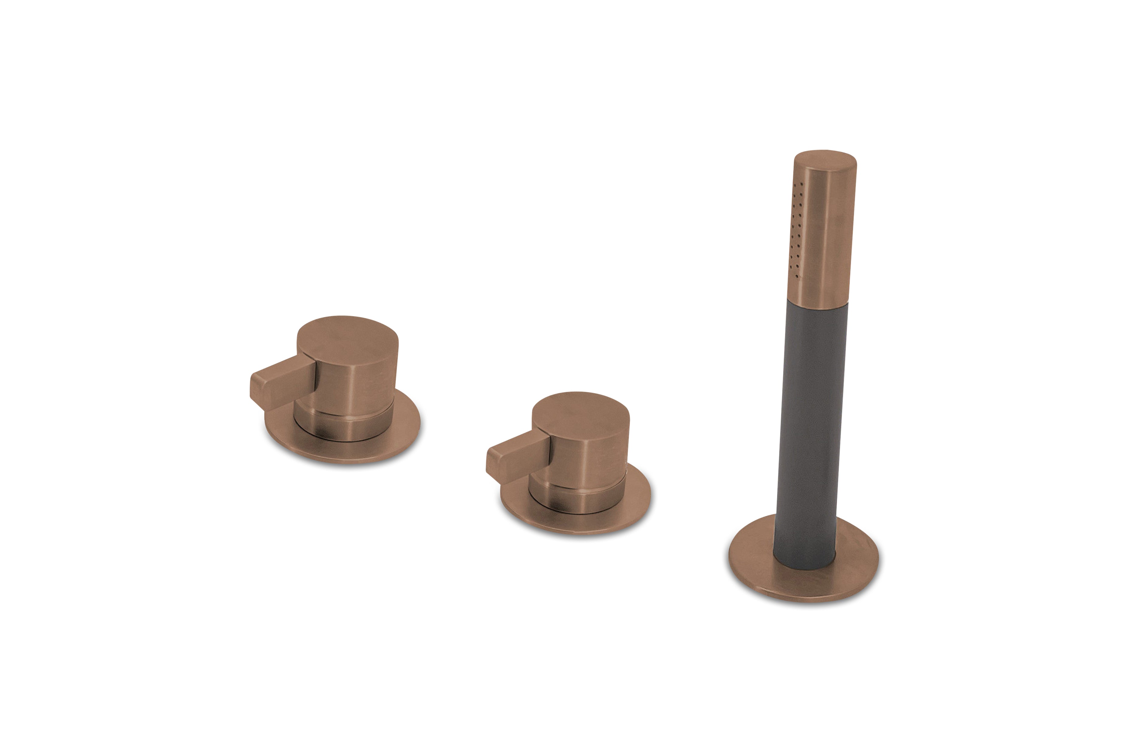 Lagoo - Como - Badrandcombinatie met 2 mengkranen en handdouche - Geborsteld Koper PVD - CM3212BK