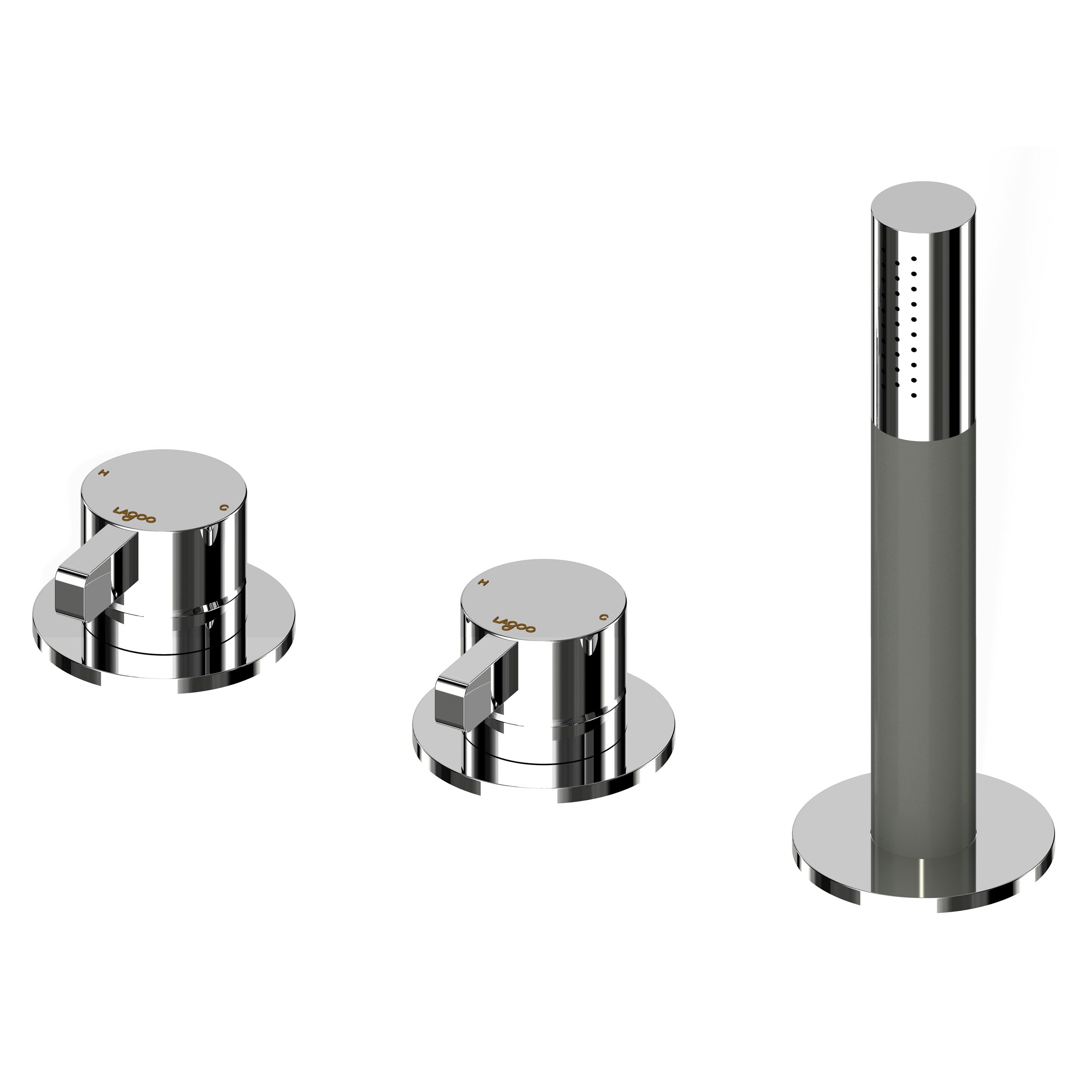 Lagoo - Como - Badrandcombinatie met 2 mengkranen en handdouche - Chroom - CM3212CH