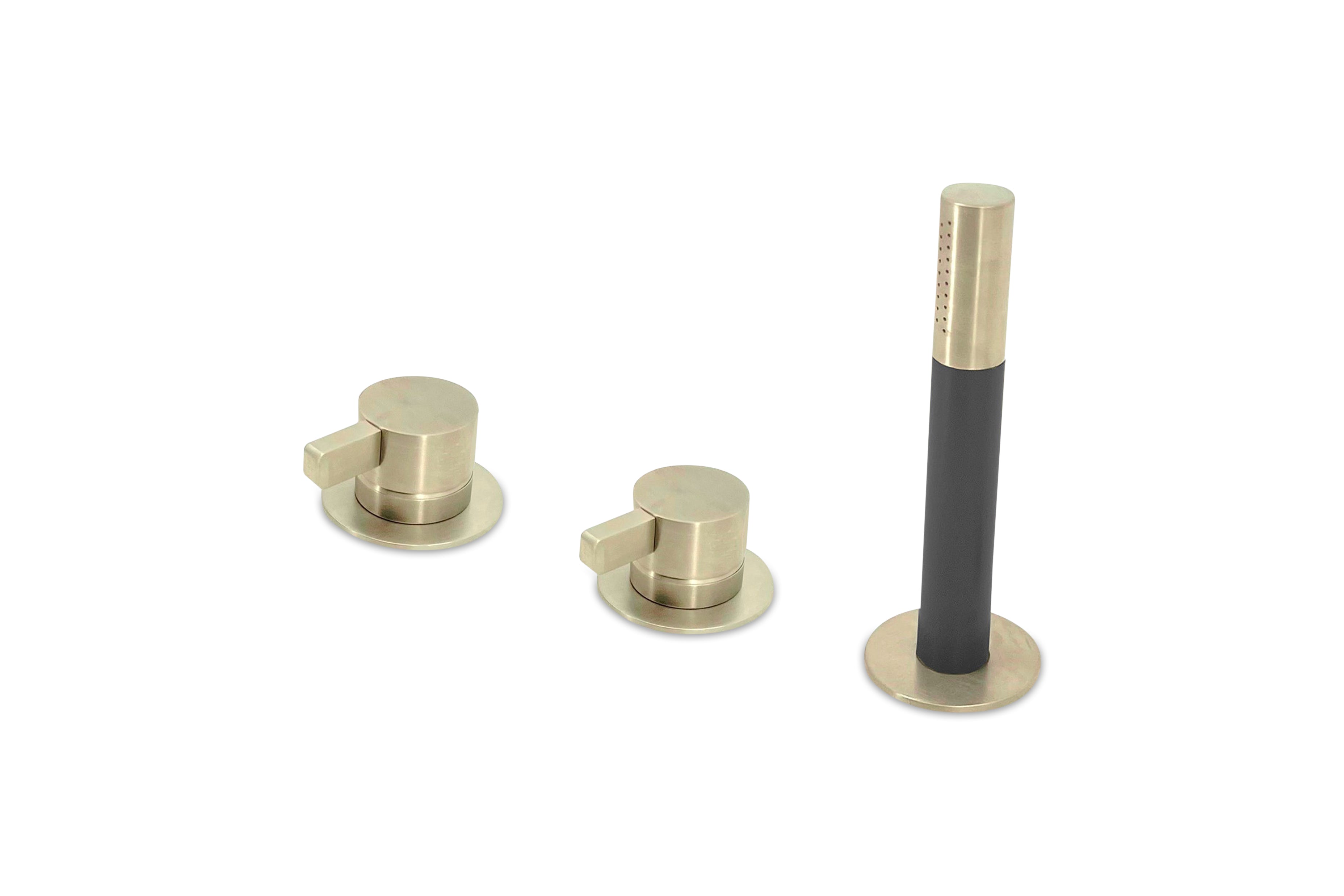 Lagoo - Como - Badrandcombinatie met 2 mengkranen en handdouche - Geborsteld Champagne PVD - CM3212PG