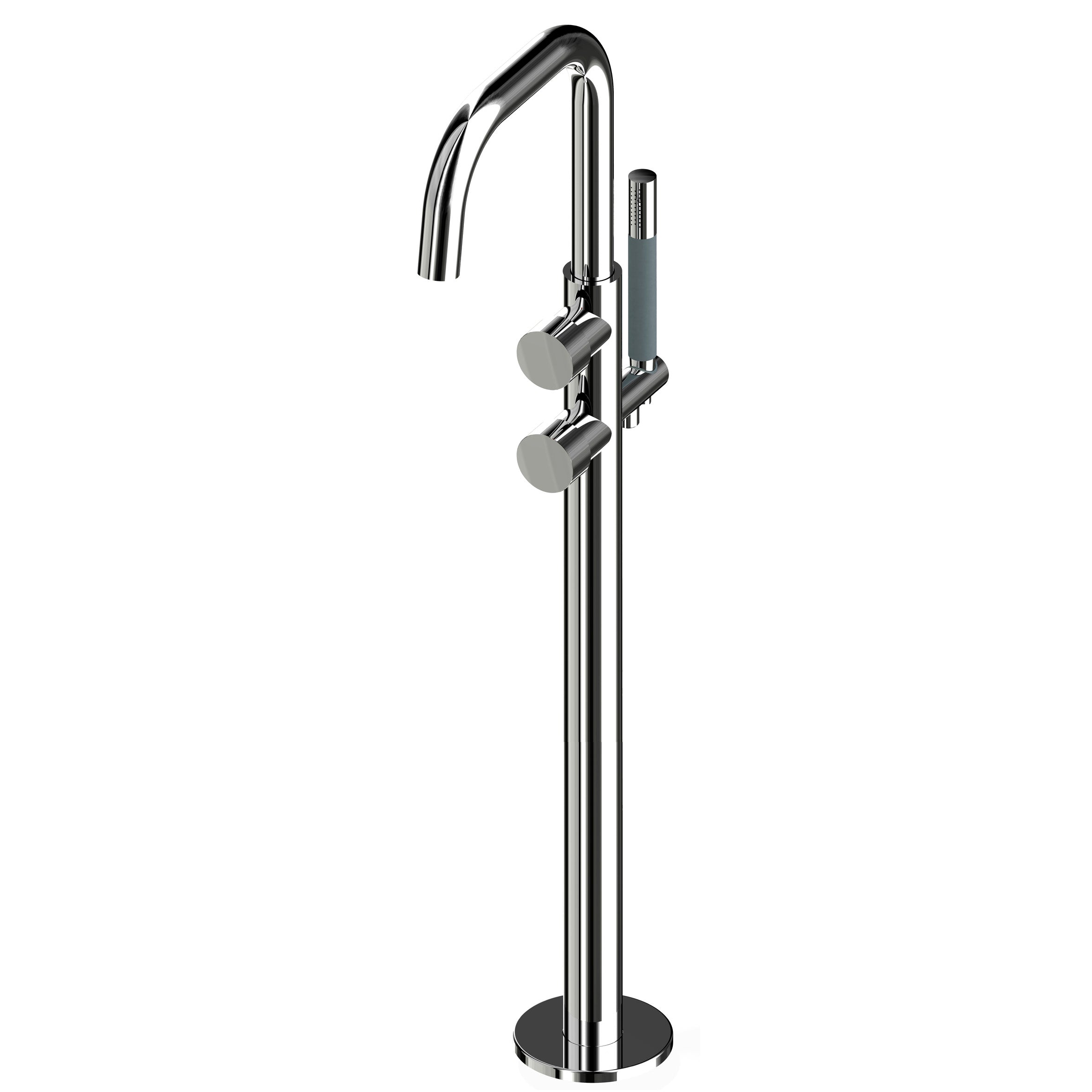 Lagoo - Como - Vrijstaande highflow badmengkraan (afbouwdeel) met mixer en handdouche (staaf) - Chroom - CM3214CH
