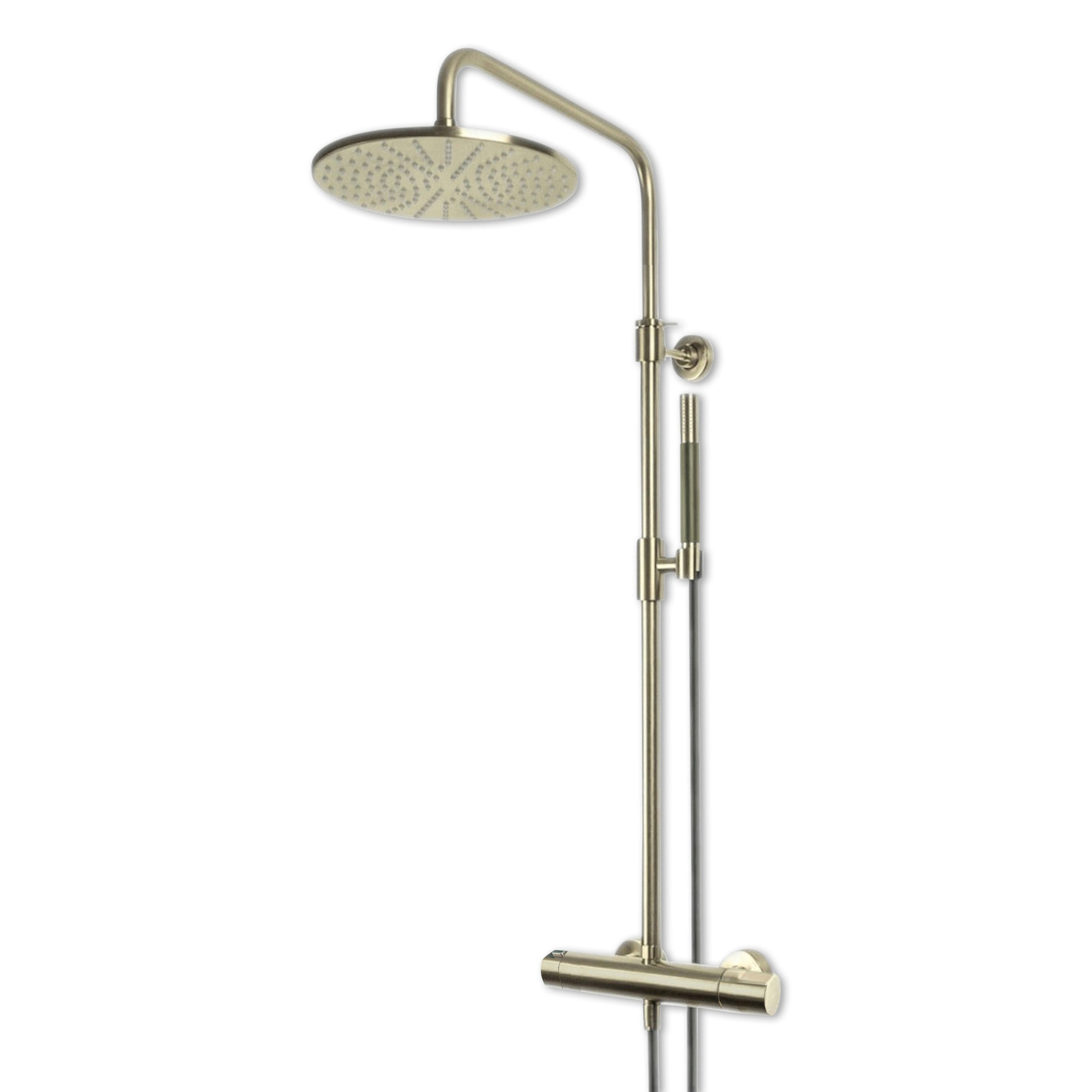 Lagoo - Como - Thermostatische douche set met hoofddouche (250 mm)  en handdouche (staaf) - Geborsteld Nikkel - CM5201BN