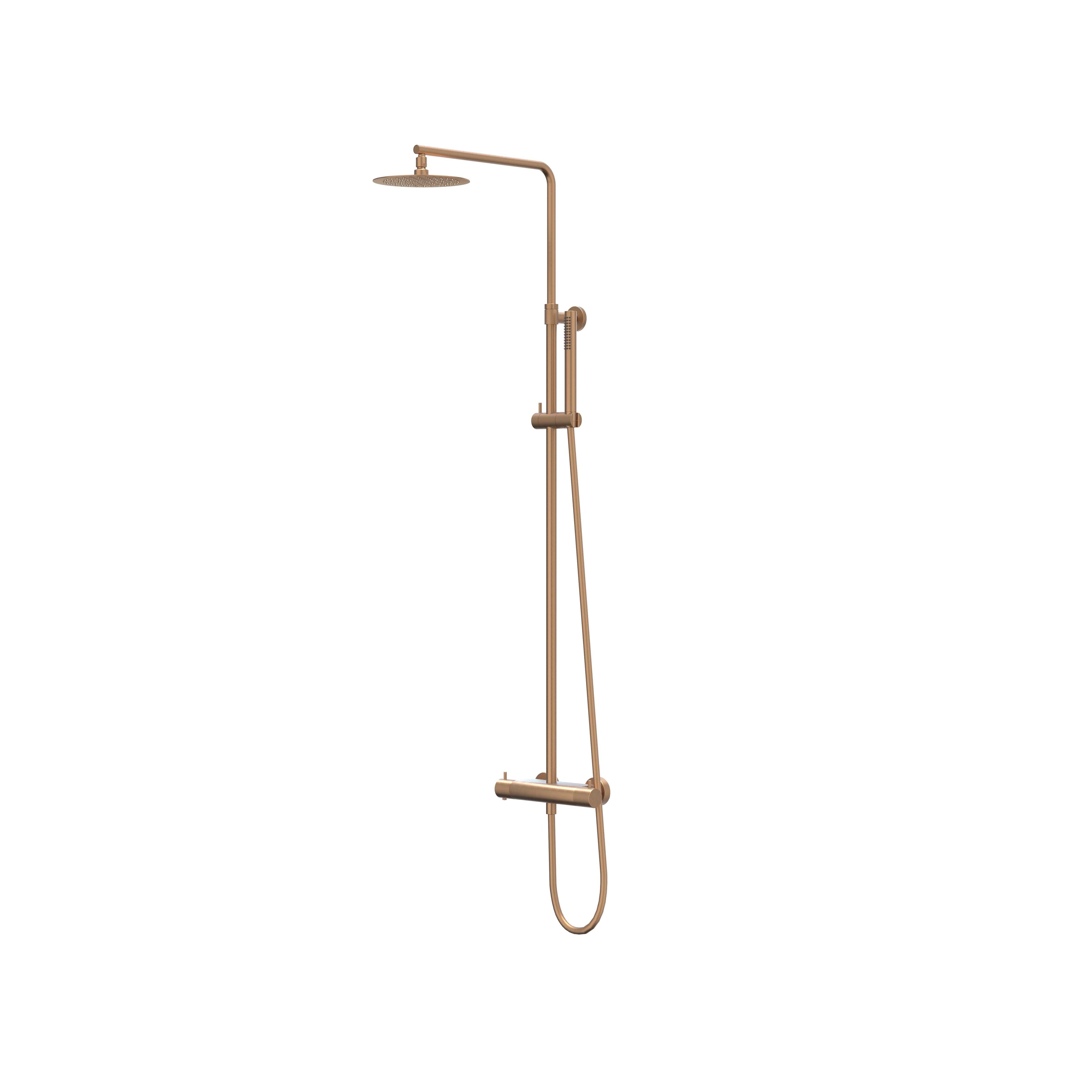 IVY Bond opbouw regendoucheset - 30cm medium hoofddouche - 3-standen handdouche - geborsteld mat koper pvd