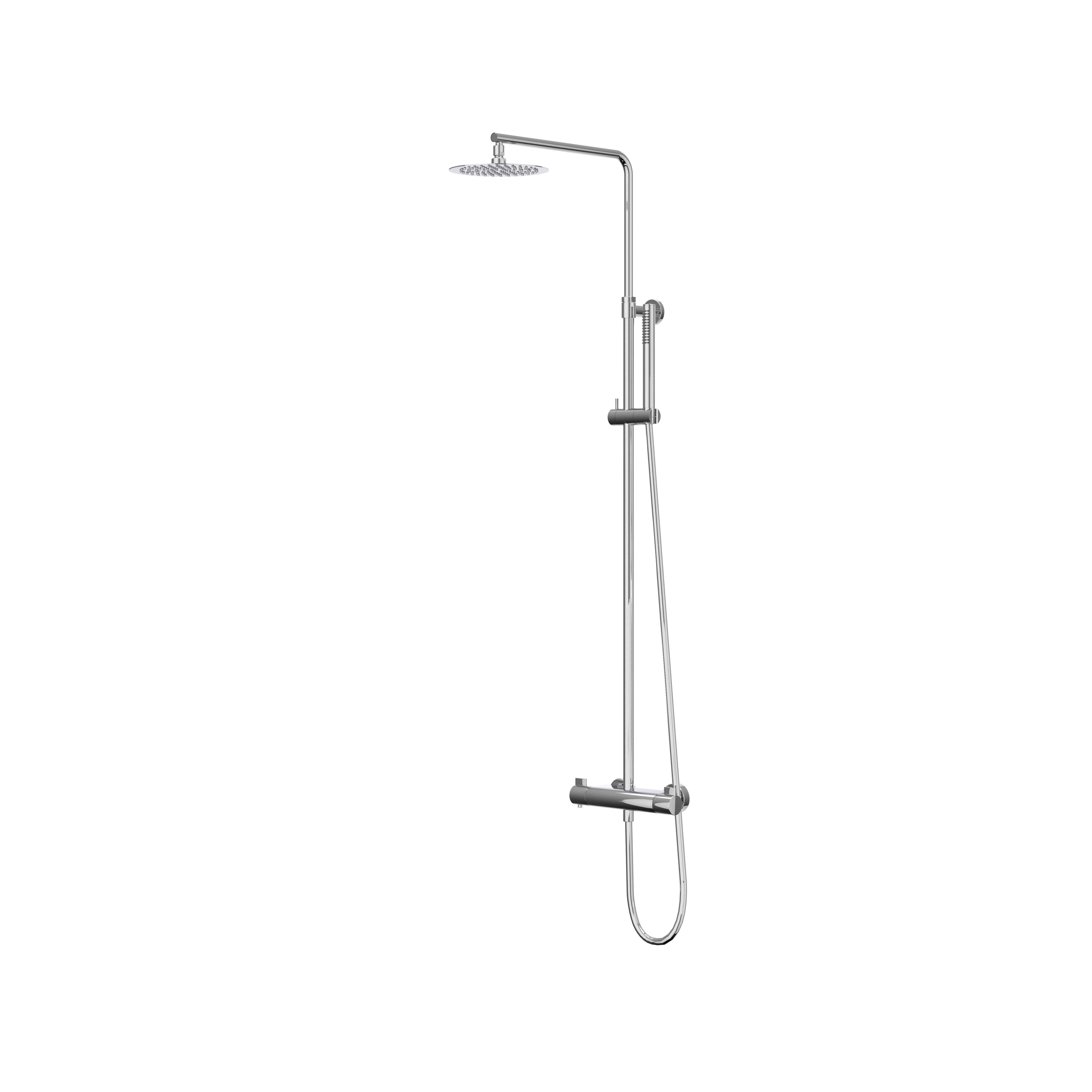 IVY Pact opbouw regendoucheset - 25cm slim hoofddouche - satin spray handdouche - chroom