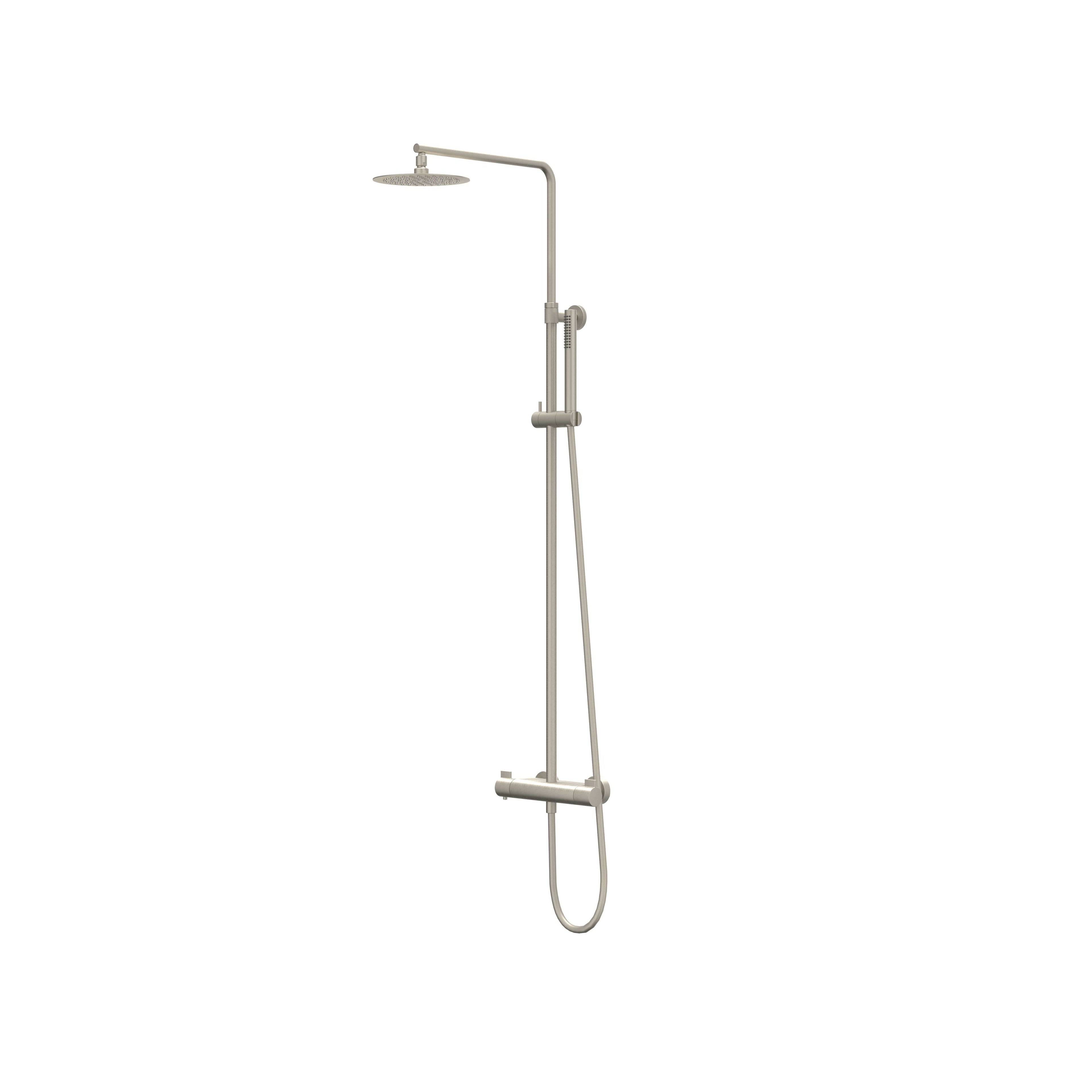 IVY Pact opbouw regendoucheset - 25cm medium hoofddouche - staafhanddouche - geborsteld nickel pvd