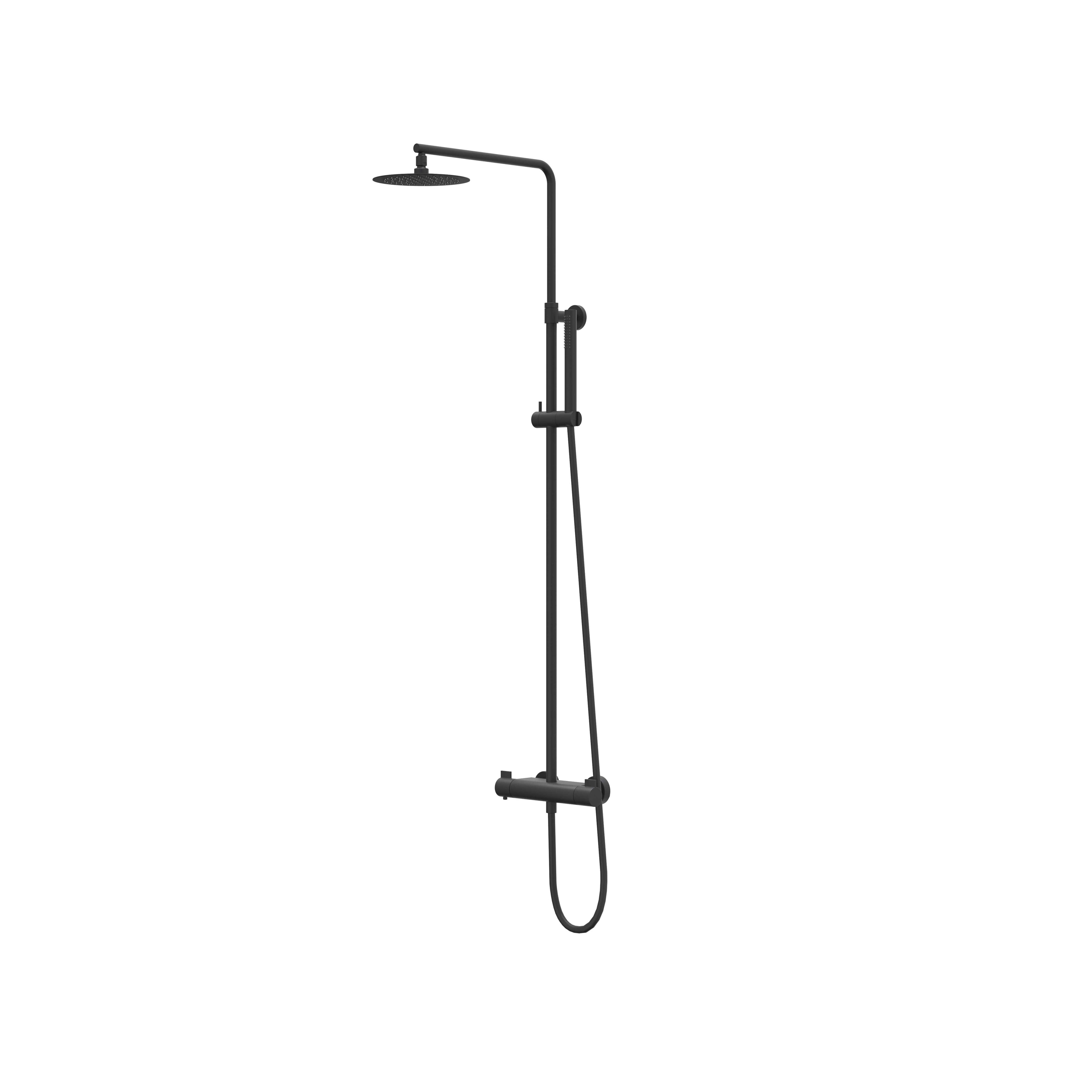IVY Pact opbouw regendoucheset - 20cm medium hoofddouche - 3-standen handdouche - mat zwart ped