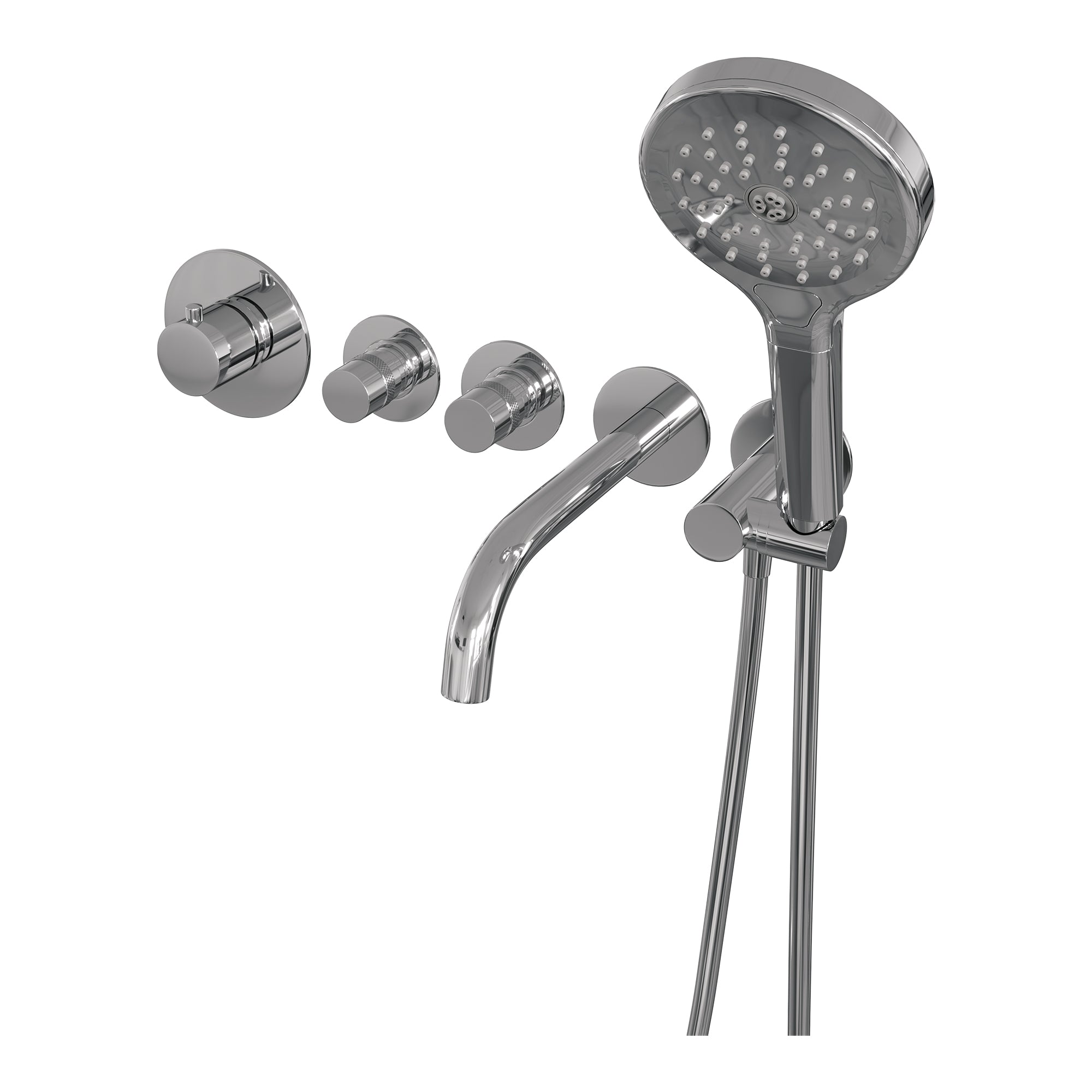 Brauer Edition inbouw badthermostaat met uitloop - chroom - ronde handdouche