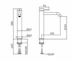 Lagoo - Garda - Wastafelmengkraan (high)  - Mat Zwart - G1104MB
