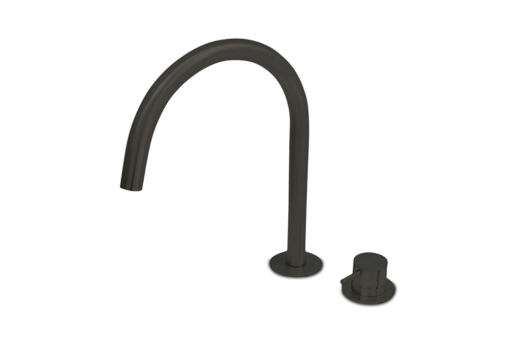 Lagoo - Garda - Wastafelmengkraan (2-gats) met draaibare uitloop (medium) - Mat Zwart - G1230MB