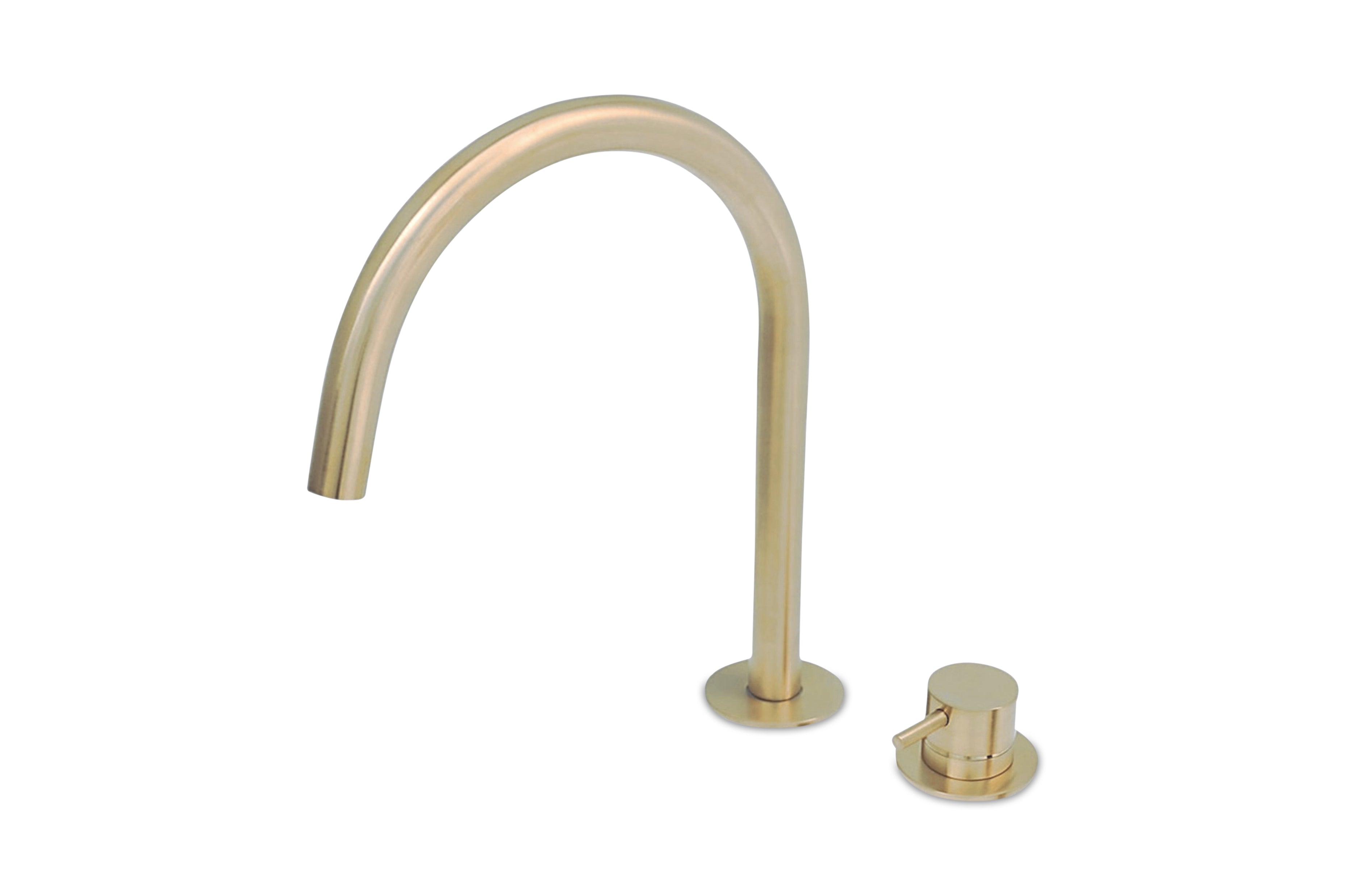 Lagoo - Garda - Wastafelmengkraan (2-gats) met draaibare uitloop (medium) - Geborsteld Champagne PVD - G1230PG